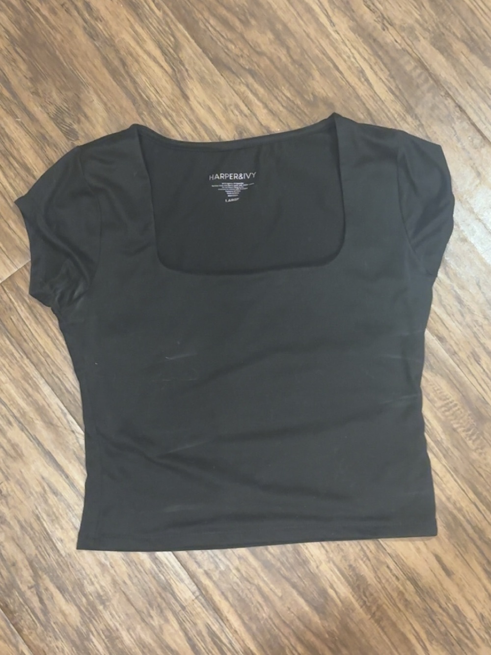 Harper Black Square Neck Crop Top